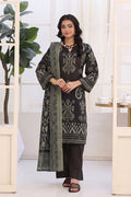 Izhaan Platinum By MJ - 3PC Unstitched Printed Lawn Suit (Black)