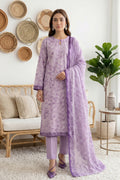 Rimal by UK Vol-61 3PC Unstitched Embroidered Lawn Suit (Light Purple)