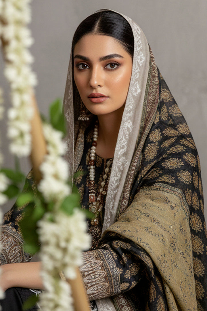 KIJI by Rimal Vol-119 3PC Unstitched Embroidered Lawn Suit (Black)