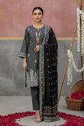 KIJI by Rimal Vol-119 3PC Unstitched Embroidered Lawn Suit (Black)
