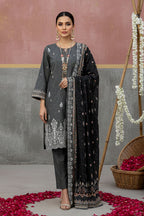 KIJI by Rimal Vol-119 3PC Unstitched Embroidered Lawn Suit (Black)