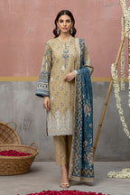KIJI by Rimal Vol-119 3PC Unstitched Embroidered Lawn Suit (Light Brown)