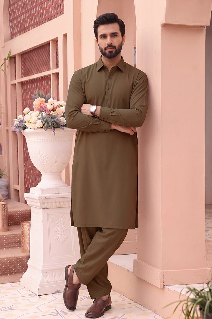 Alkaram – Men’s Unstitched Wash & Wear Fabric (Brown)