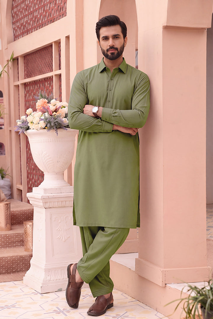 Alkaram – Men’s Unstitched Wash & Wear Fabric (Light Green)