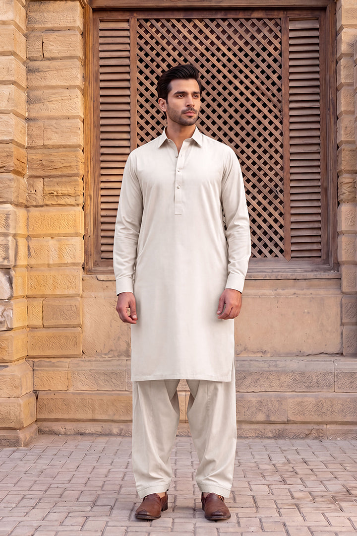 Gul Ahmed – Men’s Unstitched Wash & Wear Fabric (Off White)