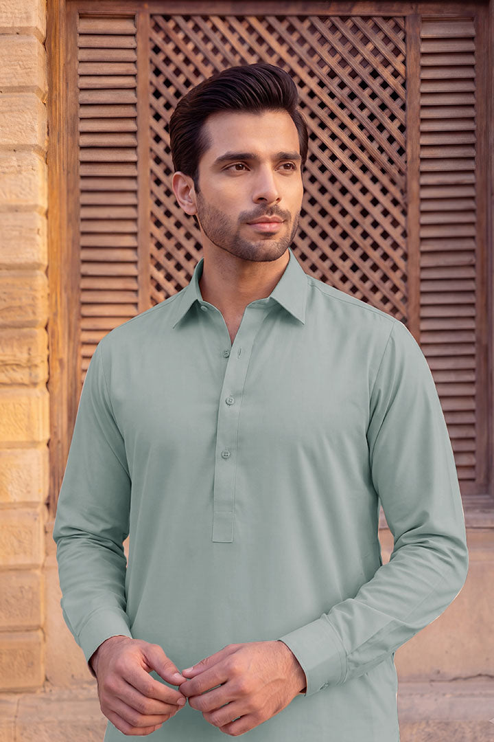 Gul Ahmed – Men’s Unstitched Wash & Wear Fabric (Blue)