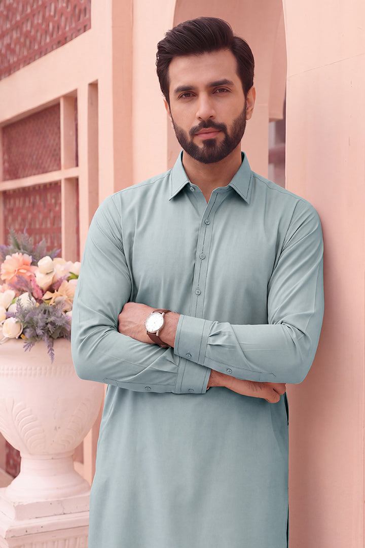 Alkaram – Men’s Unstitched Wash & Wear Fabric (Light Blue)