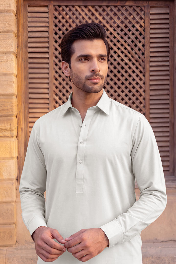 Gul Ahmed – Men’s Unstitched Wash & Wear Fabric (White)