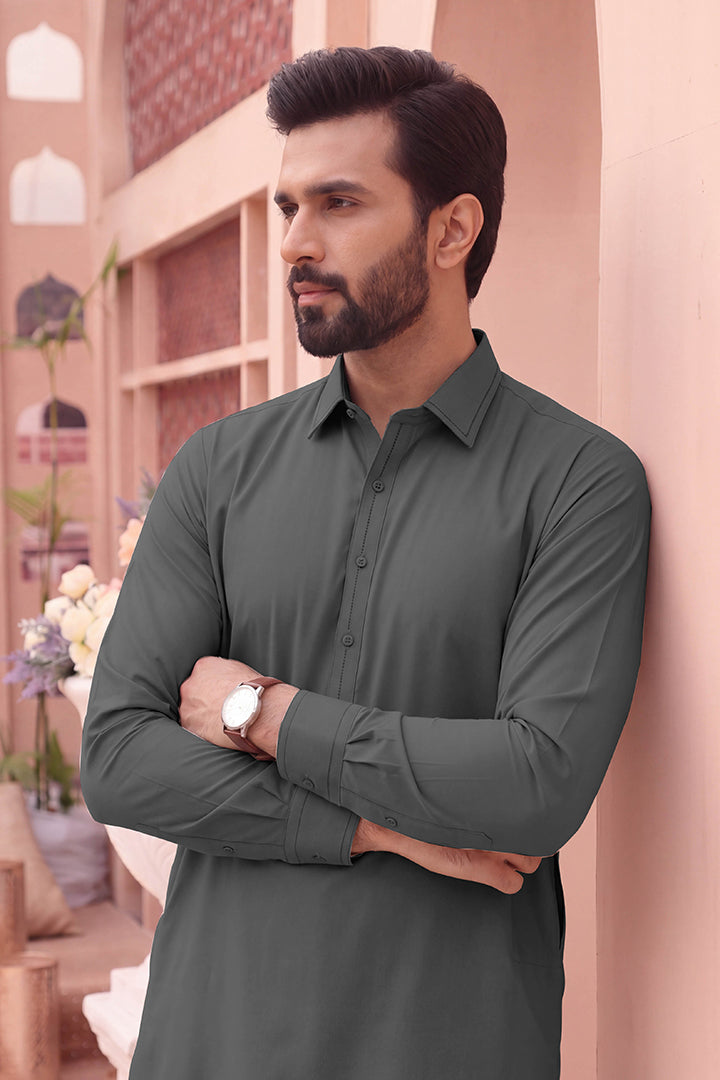 Alkaram – Men’s Unstitched Wash & Wear Fabric (Black)