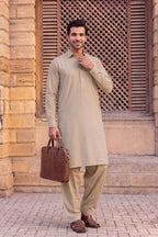 Gul Ahmed – Men’s Unstitched Wash & Wear Fabric (Light Brown)