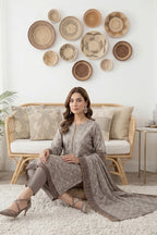 Rimal by UK Vol-61 3PC Unstitched Embroidered Lawn Suit (Gray)