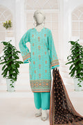Inaya By KBC Fashion - 3PC Unstitched Printed Lawn Suit (Ice Green & Black)