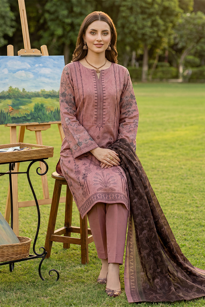 Rimal by UK Vol-41 3PC Unstitched Embroidered Lawn Suit (Pink)