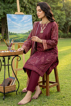 Rimal by UK Vol-41 3PC Unstitched Embroidered Lawn Suit (Red)