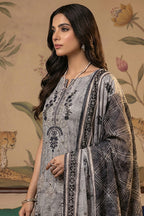 Rimal by UK Vol-22 3PC Unstitched Embroidered Lawn Suit (Grey)