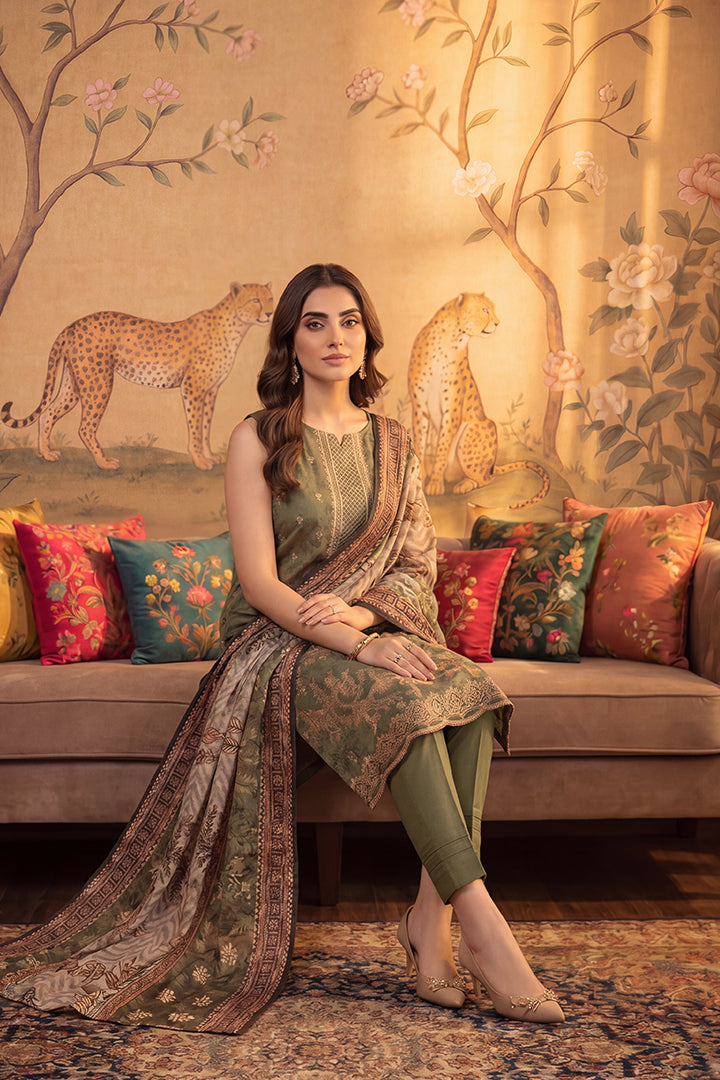 Rimal by UK Vol-22 3PC Unstitched Embroidered Lawn Suit (Green)