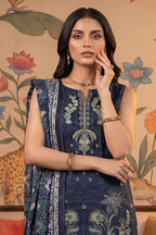 Rimal by UK Vol-22 3PC Unstitched Embroidered Lawn Suit (Blue)