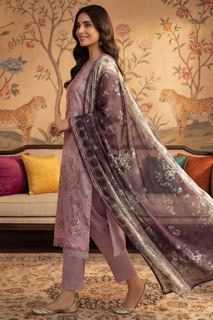 Rimal by UK Vol-22 3PC Unstitched Embroidered Lawn Suit (LightPink)