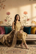 Rimal by UK Vol-22 3PC Unstitched Embroidered Lawn Suit (Light Brown)