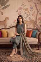 Rimal by UK Vol-22 3PC Unstitched Embroidered Lawn Suit (Emerald Green)