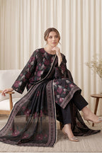 Rimal by UK Vol-65 3PC Unstitched Embroidered Lawn Suit (Black)