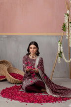 KIJI by Rimal Vol-119 3PC Unstitched Embroidered Lawn Suit (Maroon)