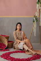 KIJI by Rimal Vol-119 3PC Unstitched Embroidered Lawn Suit (Brown)