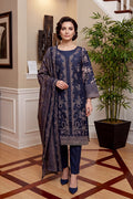 Rimal by UK Vol-46 3PC Unstitched Embroidered Lawn Suit (Blue)