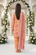 Keyseria by Jaffrani Textile Chapter-8 3PC Unstitched Printed Lawn Suit (Peach)