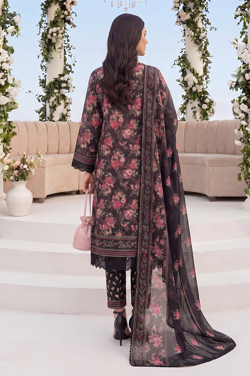 Keyseria by Jaffrani Textile Chapter-8 3PC Unstitched Printed Lawn Suit (Maroon)