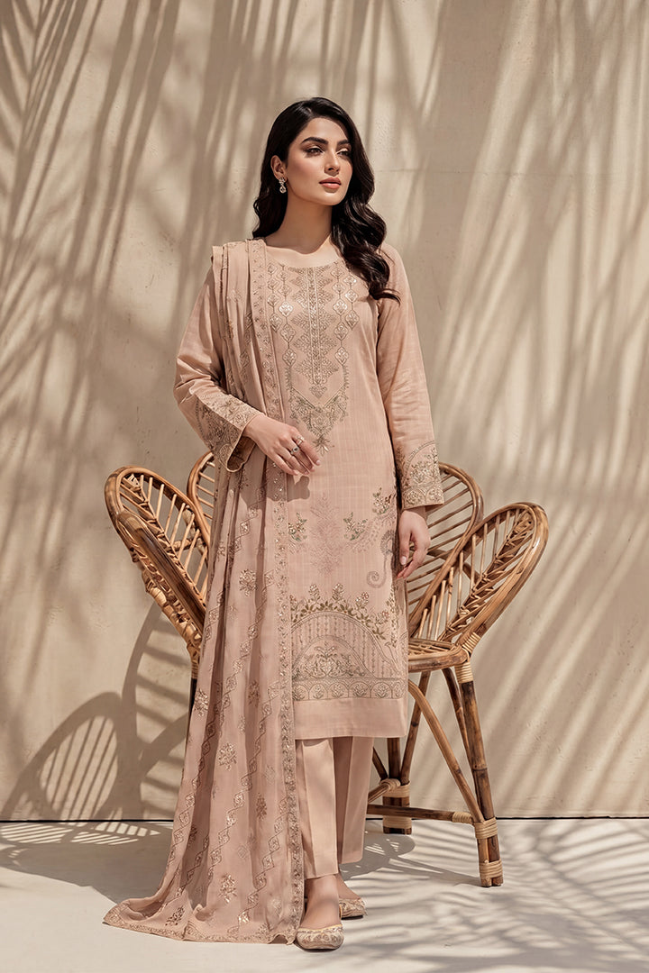 Amira by Breeza Fashion - 3PC Unstitched Embroidered Lawn Suit (Light Pink)