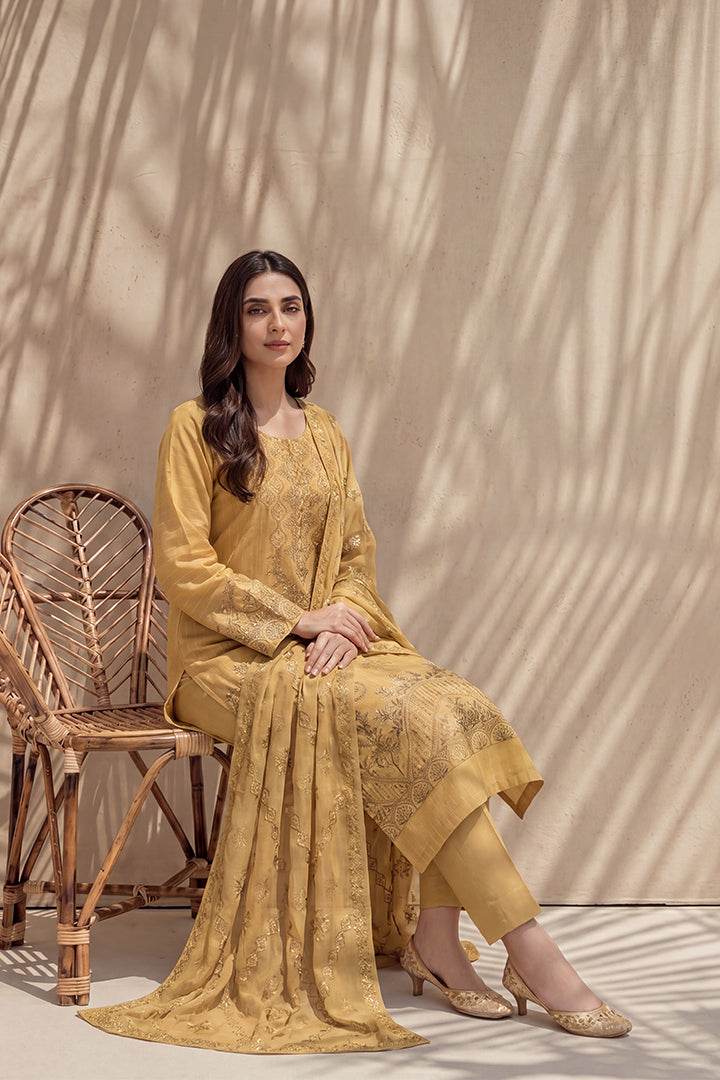 Amira by Breeza Fashion - 3PC Unstitched Embroidered Lawn Suit (Light Brown)