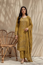 Amira by Breeza Fashion - 3PC Unstitched Embroidered Lawn Suit (Mustard)