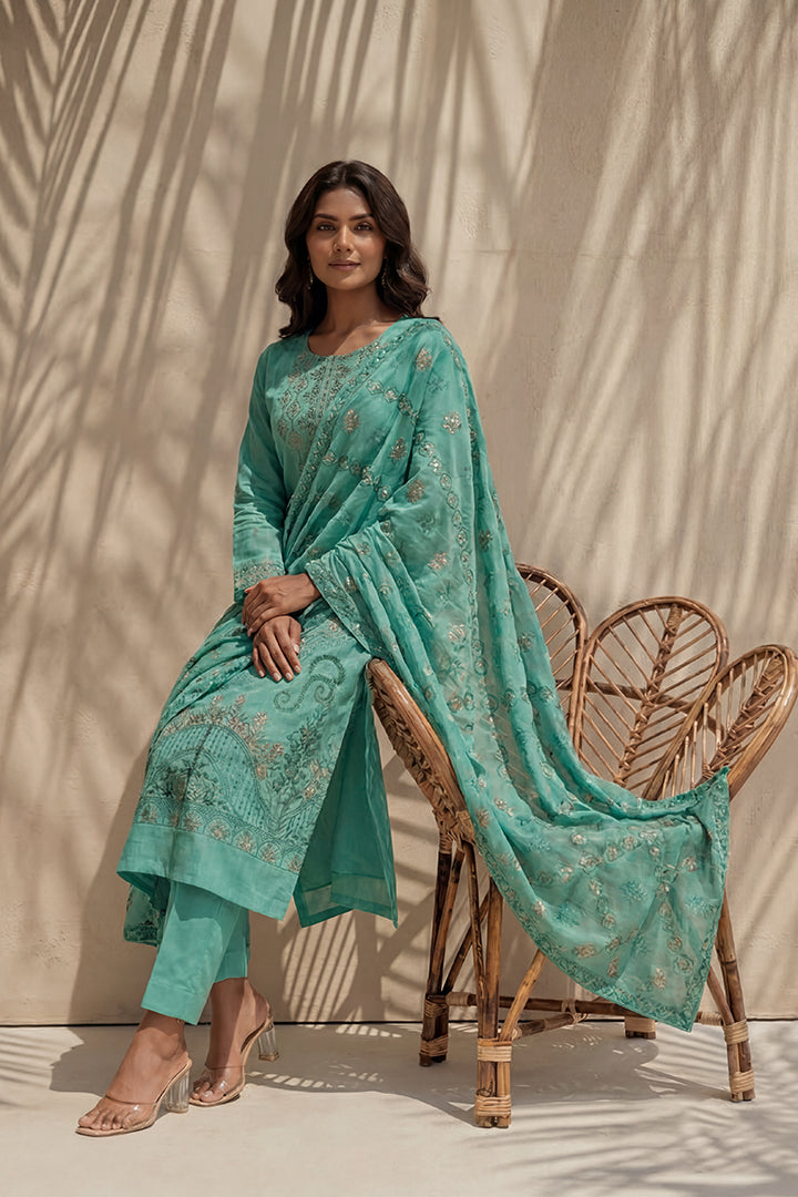 Amira by Breeza Fashion - 3PC Unstitched Embroidered Lawn Suit (Mint Green)