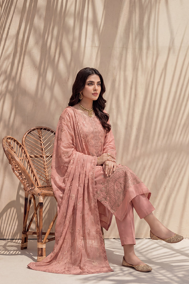 Amira by Breeza Fashion - 3PC Unstitched Embroidered Lawn Suit (Pink)