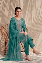 Badshah by Breeza Fashion - 3PC Unstitched Embroidered Lawn Suit (Blue)