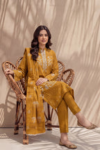 Mahanoor by Breeza Fashion - 3PC Unstitched Embroidered Lawn Suit (Yellow)