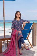 Keyseria by Jaffrani Textile Chapter-8 3PC Unstitched Printed Lawn Suit (Blue)