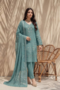 Nishah by Breeza Fashion - 3PC Unstitched Embroidered Lawn Suit (Teal Blue)
