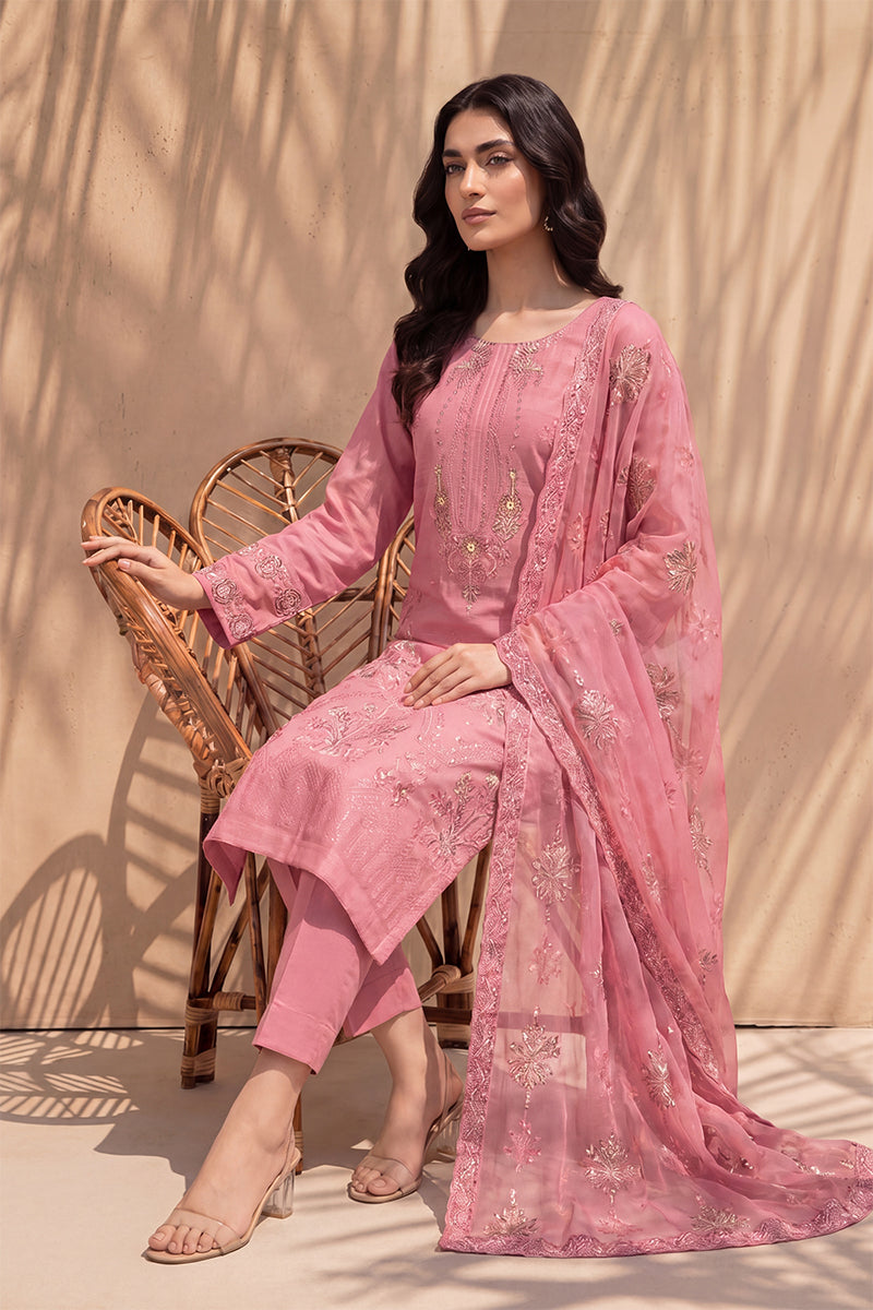 Parado by Breeza Fashion - 3PC Unstitched Embroidered Lawn Suit (Pink)
