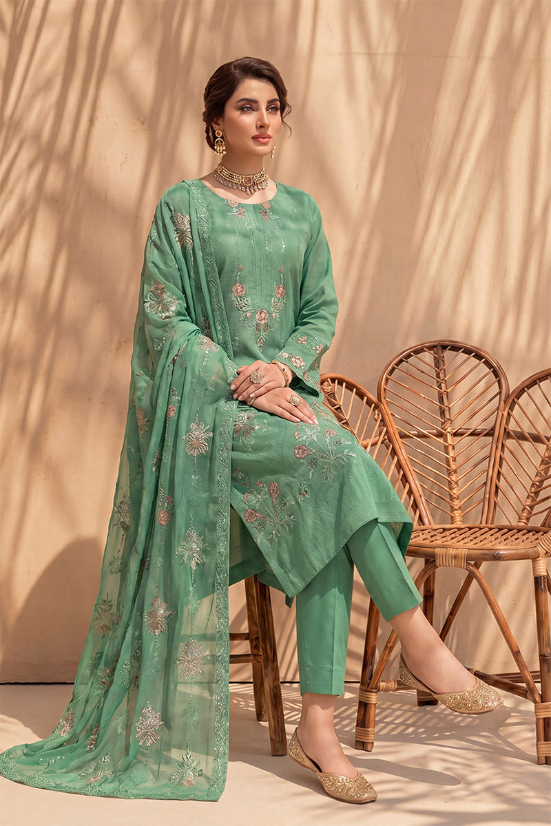 Parado by Breeza Fashion - 3PC Unstitched Embroidered Lawn Suit (Light Green)