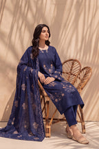 Parado by Breeza Fashion - 3PC Unstitched Embroidered Lawn Suit (Navy Blue)