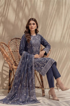 Sana by Breeza Fashion - 3PC Unstitched Embroidered Lawn Suit (Gray)