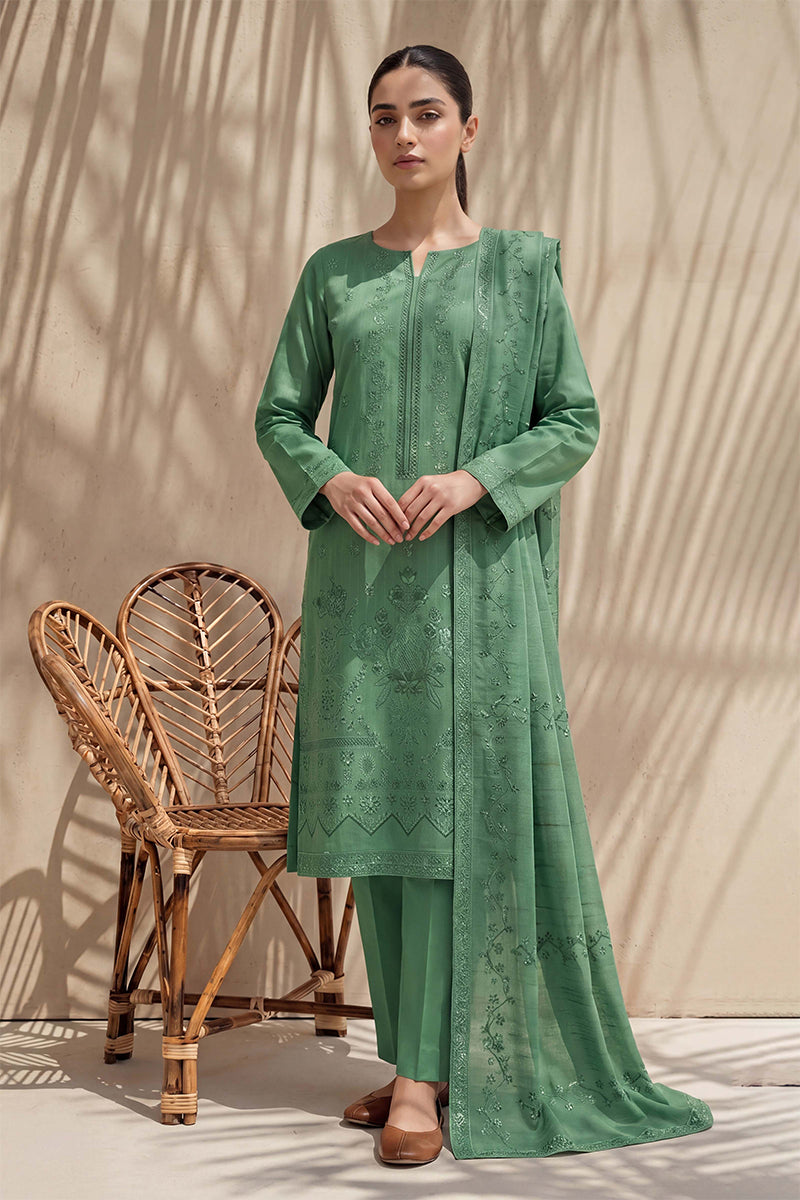Sania by Breeza Fashion - 3PC Unstitched Embroidered Lawn Suit (Green)