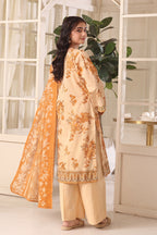 Izhaan Platinum By MJ - 3PC Unstitched Printed Lawn Suit (Yellow & Light Beige)