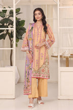 Izhaan Platinum By MJ - 3PC Unstitched Printed Lawn Suit (Mustard)