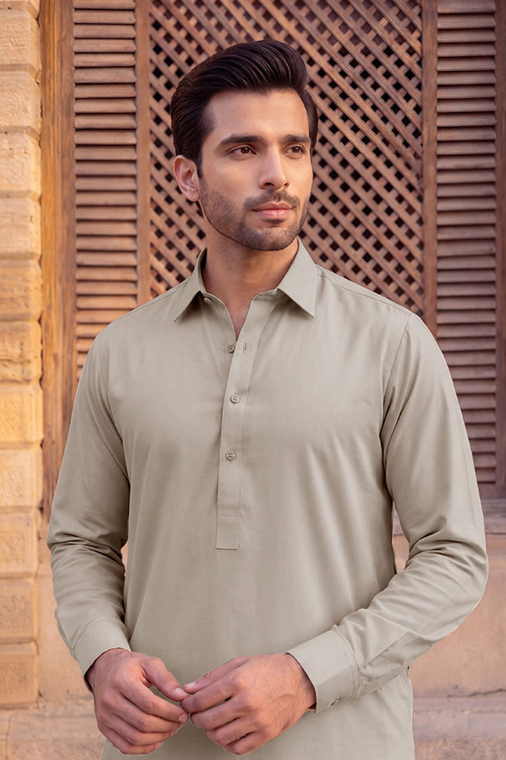 Gul Ahmed – Men’s Unstitched Wash & Wear Fabric (Gray)