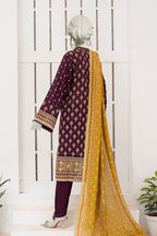 Inaya By KBC Fashion - 3PC Unstitched Printed Lawn Suit (Purple & Yellow)