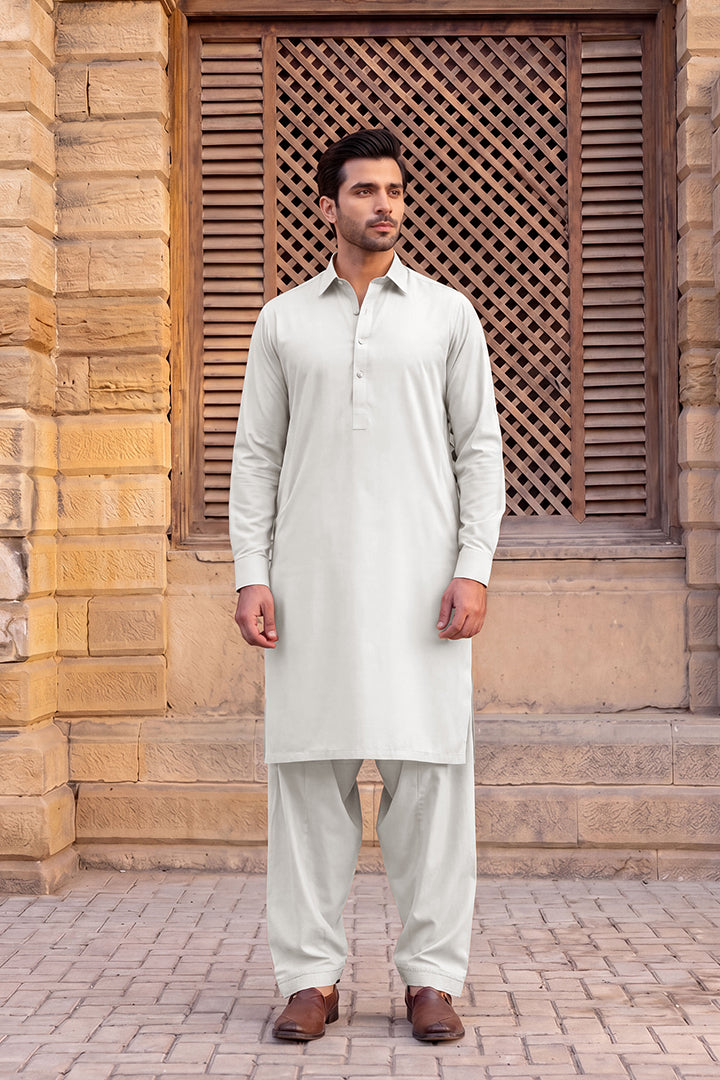 Gul Ahmed – Men’s Unstitched Wash & Wear Fabric (White)