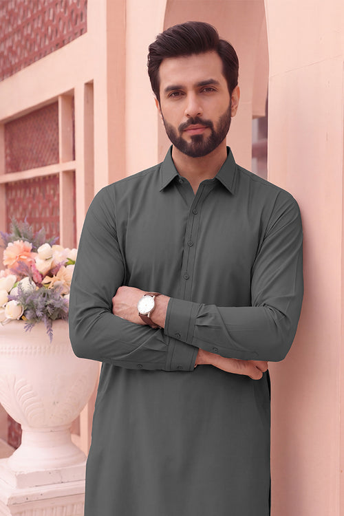 Alkaram – Men’s Unstitched Wash & Wear Fabric (Black)
